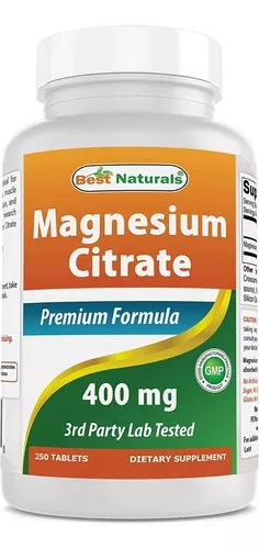 Citrato de Magnesio 400mg 250 tablets. - Best Naturals